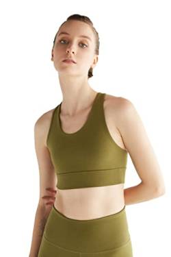 True North Damen Yoga Top aus Bio-Baumwolle Sport BH (Oliv, M) von True North