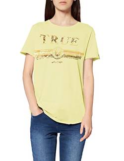 True Religion Damen Crew Tshirt Sequin T-Shirt, Gelb (Lemon 7400), 40 (Herstellergröße: L) von True Religion