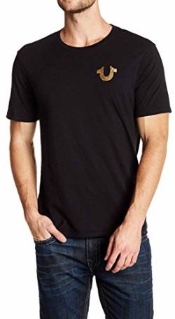 True Religion Herren Big Buddha Metallic Kurzarm Tee T-Shirt, Schwarz, XX-Large von True Religion