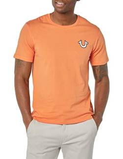 True Religion Herren Buddha-Logo, kurzärmelig T-Shirt, Orange, L von True Religion