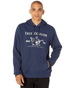 True Religion Herren Metallic Buddha Fleece Hoodie Kapuzenpullover, Navy, XX-Large von True Religion