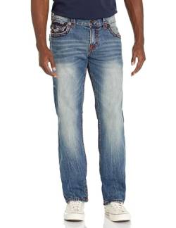 True Religion Herren Ricky Straight Super T Jeans, getragene Trophäe Medium, 58 von True Religion