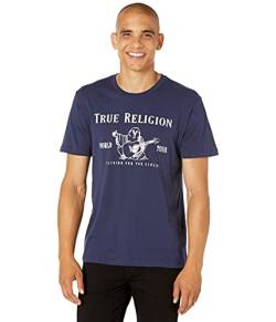 True Religion Herren Short Sleeve Metallic Buddha Tee T-Shirt, Navy, XX-Large von True Religion