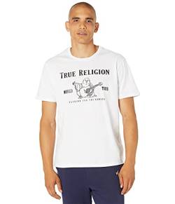 True Religion Herren Short Sleeve Metallic Buddha Tee T-Shirt, Optic White, Groß von True Religion