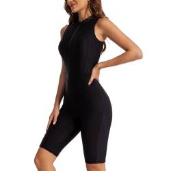 TrusMe Damen Boyleg einteiliger Badeanzug, athletischer Badeanzug, schwarz, XL von TrusMe