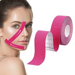 Face Lifting Tape, Myofasziales Gesichtstraffungsband, Anti-Falten Patches, Wrinkle Schminkles, Face Eye Neck Lift Tape, Multifunktional Face Tape, zur Straffung und Straffung der Haut, 2.5cm*5m, Pink von TruuMe