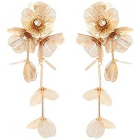Truyuety Paar Ohrhänger Ohrringe Gold Groß Ubertriebene Blumen Ohrringe Metall Blumen (1-tlg) von Truyuety