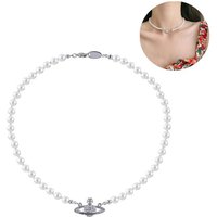Truyuety Perlenkette Perlenkette für Frauen und Mädchen, Perlen-Strass-Schlüsselbeinkette (1-tlg) von Truyuety