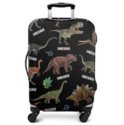 Dinosaurier-Reisegepäckhülle, Koffer-Schutz, waschbar, kratzfest, Gepäckabdeckungen für Dinosaurier-Liebhaber (S (45,7–50,8 cm), nur Kofferabdeckung) von Trwoesu