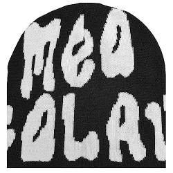 Tsalei Y2k Beanie Spider Beanie Doppelschicht Strickmütze Streetwear Kopfbedeckung Winter Knit Beanies Hüte für Männer Frauen, Y2k Beanie - Mea Beanie Weiß, Small-XX-Large von Tsalei