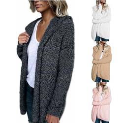 Tsamuo Jacken für Frauen, Casual Fleece Fuzzy Faux Shearling Warm Winter Oversized Outwear Jacken Shaggy Coat von Tsamuo