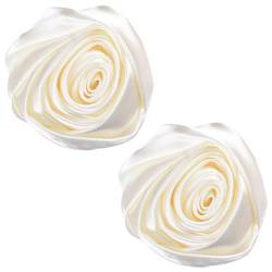 1 Paar Hochzeit Heels Schuhclips DIY Blume Schuhdekoration Abnehmbare Rose Blume Schuhzubehör für Brautpumps Schnalle Beige Weiß, One Size, Baumwolle, Kein Edelstein von Tsangbaby