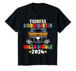Kinder Tschüss Kindergarten Hallo Schule kita Abschluss 2024 Bär T-Shirt von Abschied Kita Kitaabgänger 2024 Kindergarten Kiga
