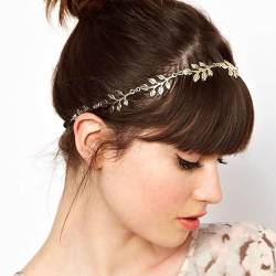 TseenYi Blattgold Stirnband Haarband Boho Blätter Haarkette Stirnband Vintage Blätter Kopfkette Kopfbedeckung Braut Hochzeit Haar Kette Schmuck Für Frauen Und Mädchen Valentinstag Weihnachtsgeschenke von TseenYi