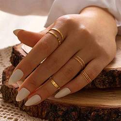 TseenYi Boho Knuckle Ringe Gold Midi Finger Ringe Set Stapeln Retro Gelenkringe Vintage Midi Ringe für Frauen und Mädchen, 10 Count (Pack of 1), Goldfarben von TseenYi