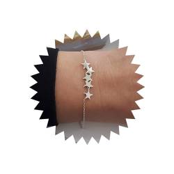 TseenYi Boho Stern Armband Fußkettchen Silber Stern Kettenarmband Vintage Sternarmband Winziges Sternarmband Minimaliast Kettenarmband Schmuck Für Frauen Und Mädchen Geschenke von TseenYi