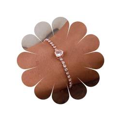 TseenYi Bolo Rose Gold-tone Slider Armband Herz Zirkonia Klassische Tennis Armband Mode Armband Für Frauen Hochzeit Brautjungfer Geschenke Schmuck Für Frauen Und Mädchen（1 Stück von TseenYi