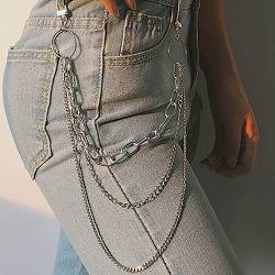 TseenYi Hosen Kette Punk Lagen Jeans Hose Kette Silber Tasche Hose Ketten Hip Hop Hose Kette Körperschmuck Für Frauen Und Männer Geschenke von TseenYi