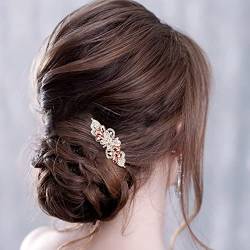 TseenYi Kristall Farfalla Haarspange Haarspange Strass Hochzeit Haarspange Glanz Braut Kristall Dekorative Haarspange Gold Schleife Kristall Haarnadel Frauen und Mädchen (Champagner Kristall) von TseenYi