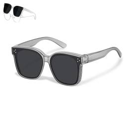 Tseonmis Maysprings-Sonnenbrillen über Brillen, Maysprings-Passform-Sonnenbrillen, Snapshades-Passform-Sonnenbrillen für Damen (Gray) von Tseonmis