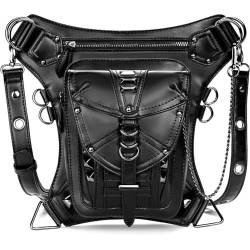 Leder-Steampunk-Tasche, Gothic-Leder-umhängetasche, Hüfttasche, Leder-Ketten-hüfttasche, Gothic-beintasche, Steampunk-Tasche Für Männer Und Frauen von Tsffae