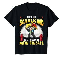 Kinder Einschulung Schulkind 2022 Schultüte Feuerwehr Schulanfang T-Shirt von Tshirt Schulkind Junge Mädchen Einschulung