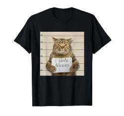 Gefangenbild, Katze mit Spruch I stole Bitcoin, Tshirt Druck T-Shirt von Tshirt Shirt T-Shirt Pullover Hoodie Sweater Style