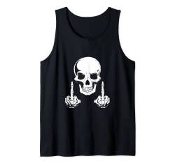 Schädel Motiv, Skull zeigt Mittelfinger Hoodie, Urban Shirt Tank Top von Tshirt Shirt T-Shirt Pullover Hoodie Sweater Style