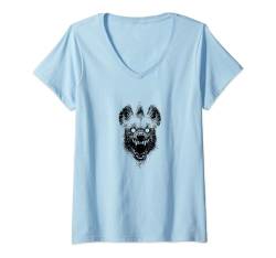 gruselige Hyäne zeigt Zähne Grusel t shirt horror Handyhülle T-Shirt mit V-Ausschnitt von Tshirt Shirt T-Shirt Pullover Hoodie Sweater Style