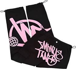 Minus Two Cargo Y2K Hose, 2023 Harajuku Hip-Hop-Cargohose, 90er Hip Hop Kleidung Damen, Stylische, Atmungsaktive Jogginghose Mit Neutraler Taille, Sportliche Loungehose-Rosa||L von TsoLAY