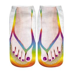 Tsugar 3D Druck Lustige Socken für Frauen, Lustiger Fuß Gedruckt, Niedriger Knöchel Femme Mädchen Baumwollsocken, Lässige Lustige Kreative Socken von Tsugar