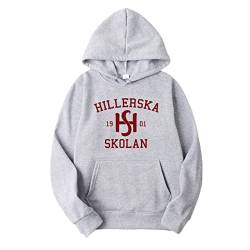 Tubaxing Young Royals Hillerska Skolan Hoodie Unisex Sweatshirt Grafik Kapuzenpullover Langarm Pullover Freizeit Sportbekleidung Gray,XXL von Tubaxing