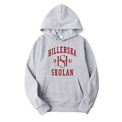 Tubaxing Young Royals Hoodie Hillerska Skolan Kapuzen-Sweatshirt Lässiger Pullover Herren Damen Mode Hoody Gray,3XL von Tubaxing