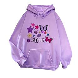 2022 Olivia Rodrigo Übergroße Hoodies Sour Good-4-U Print Hip Hop Sweatshirt Trainingsanzug Cosplay für Frauen Casual Pullover von Tuboshu