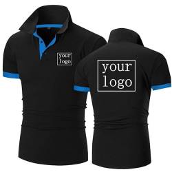 Passen Sie Ihr Eigenes Design An T-Shirt mit Foto/Logo/Text Druck, Atmungsaktives Sommer Sport Poloshirt Personalisierbar Kurzärmelig Klassisches T-Shirt für Herren und Damen color1,3XL von Tuboshu