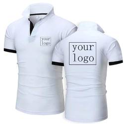 Passen Sie Ihr Eigenes Design An T-Shirt mit Foto/Logo/Text Druck, Atmungsaktives Sommer Sport Poloshirt Personalisierbar Kurzärmelig Klassisches T-Shirt für Herren und Damen color2,M von Tuboshu