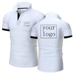 Passen Sie Ihr Eigenes Design An T-Shirt mit Foto/Logo/Text Druck, Atmungsaktives Sommer Sport Poloshirt Personalisierbar Kurzärmelig Klassisches T-Shirt für Herren und Damen color2,S von Tuboshu