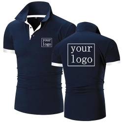 Passen Sie Ihr Eigenes Design An T-Shirt mit Foto/Logo/Text Druck, Atmungsaktives Sommer Sport Poloshirt Personalisierbar Kurzärmelig Klassisches T-Shirt für Herren und Damen color3,XL von Tuboshu