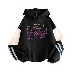 Tuboshu Harajuku KPOP Straykids Stray Kids Kapuzenpullover Damen Hoodies Sweatshirt Patchwork Langarm Pullover Top von Tuboshu