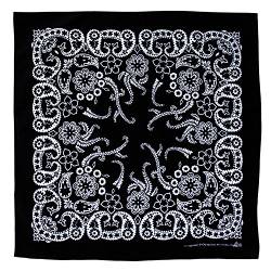 Tuch Schwarz Weiß Paisley Muster Kopftuch Bandana Halstuch Biker Sport Kopfbedeckung Einseitig bedruckt von Tuch