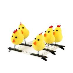 Cartoon-Plüsch-Haarnadel-Set, 5 Stück, lustige Haarnadeln für Mädchen, mit 3D-Motiv, kleines gelbes Huhn, Kaninchen, Herzform, Dekoration, Frühling A von Tuelaly