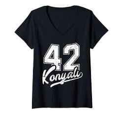 Damen Konyali 42 Memleket Türkiye Heimat Stadt Türkei Konya T-Shirt mit V-Ausschnitt von Türk Stylez Shirts