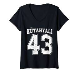 Damen Kütahyali 43 Memleket Türkiye Heimat Stadt Türkei Kütahya T-Shirt mit V-Ausschnitt von Türk Stylez Shirts