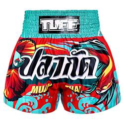 Tuff Sport Muay Thai Shorts Boxen Shorts Traditionelle Stile MMA Workout Kickboxen, Tuf-MS672-rot, Mittel von Tuff Sport