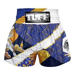 Tuff Sport Muay Thai Shorts Boxen Shorts Traditionelle Stile MMA Workout Kickboxen, Tuf-ms651-blu, Groß von Tuff Sport