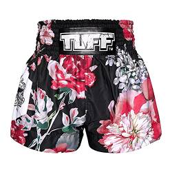 Tuff Sport Muay Thai Shorts Boxen Shorts Traditionelle Stile MMA Workout Kickboxen, Tuf-ms655-blk, XL von Tuff Sport
