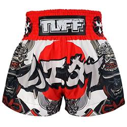 Tuff Sport Muay Thai Shorts Boxen Shorts Traditionelle Stile MMA Workout Kickboxen, Tuf-ms659-wht, XL von Tuff Sport