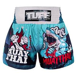 Tuff Sport Muay Thai Shorts Boxen Shorts Traditionelle Stile MMA Workout Kickboxen, Tuf-ms673-blu, Klein von Tuff Sport