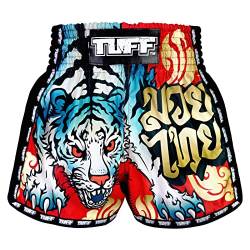 Tuff Sport Retro Muay Thai Shorts Boxen Shorts Classic Slim Cut MMA Kickboxen Workout Set Kleidung Training, Tuf-MSC126-rot, Mittel von Tuff Sport