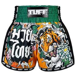 Tuff Sport Retro-Muay-Thai-Shorts, Box-Shorts, klassisch, schmaler Schnitt, MMA, Kickboxen, Workout-Set, Kleidung, Training, Tuf-msc105-ylw, Mittel von Tuff Sport